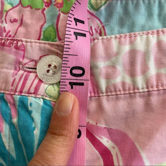 LILLY‎ PULITZER WHITE LABEL VINTAGE CAPRIS PANTS, HYACINTH TROPICAL PRINT SZ 6 - Picture 8 of 10